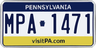 PA license plate MPA1471