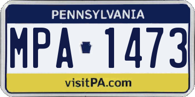 PA license plate MPA1473