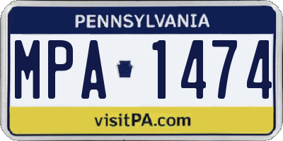 PA license plate MPA1474