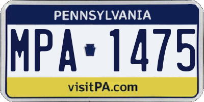 PA license plate MPA1475