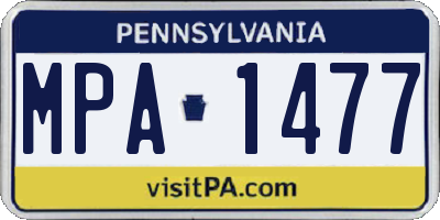 PA license plate MPA1477