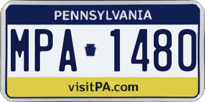 PA license plate MPA1480