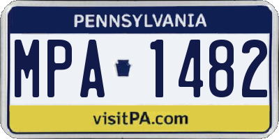 PA license plate MPA1482