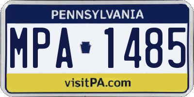 PA license plate MPA1485