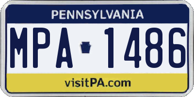 PA license plate MPA1486