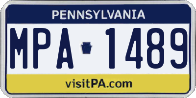 PA license plate MPA1489