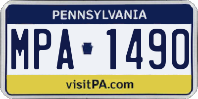 PA license plate MPA1490