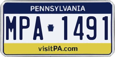 PA license plate MPA1491