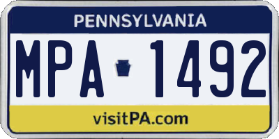 PA license plate MPA1492