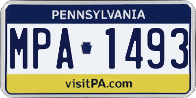 PA license plate MPA1493