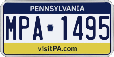 PA license plate MPA1495