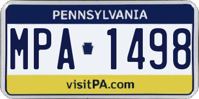 PA license plate MPA1498