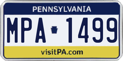 PA license plate MPA1499