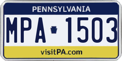 PA license plate MPA1503