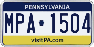PA license plate MPA1504