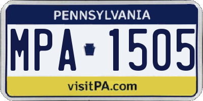 PA license plate MPA1505