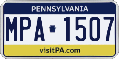 PA license plate MPA1507