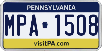 PA license plate MPA1508