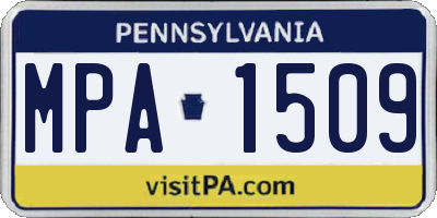 PA license plate MPA1509
