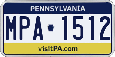 PA license plate MPA1512