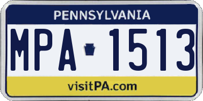 PA license plate MPA1513
