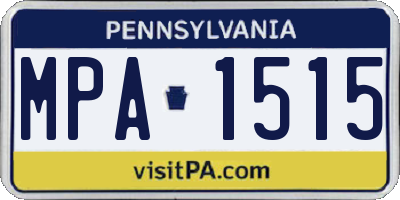 PA license plate MPA1515