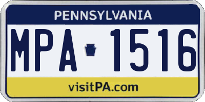 PA license plate MPA1516