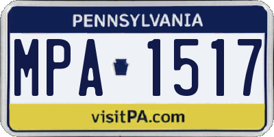 PA license plate MPA1517