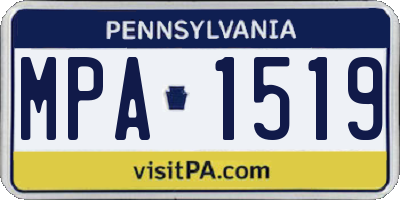 PA license plate MPA1519