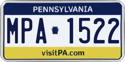PA license plate MPA1522