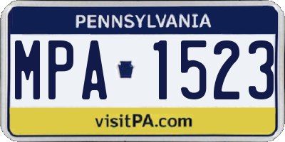 PA license plate MPA1523