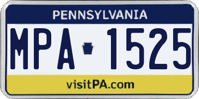 PA license plate MPA1525