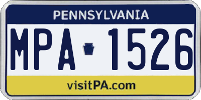PA license plate MPA1526