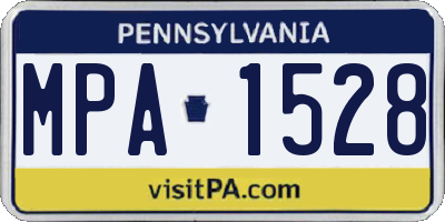 PA license plate MPA1528