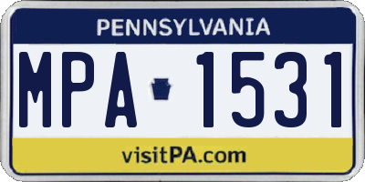 PA license plate MPA1531