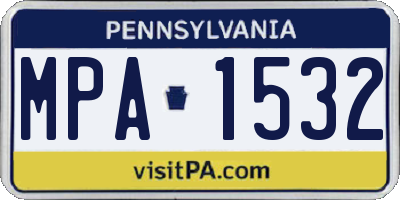 PA license plate MPA1532