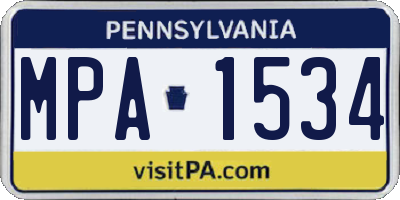 PA license plate MPA1534