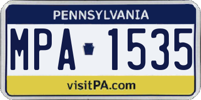 PA license plate MPA1535