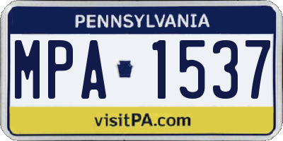 PA license plate MPA1537