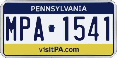 PA license plate MPA1541