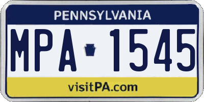 PA license plate MPA1545