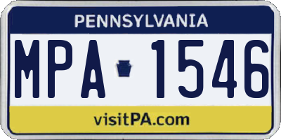 PA license plate MPA1546