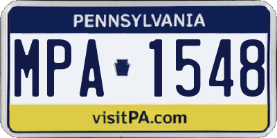 PA license plate MPA1548
