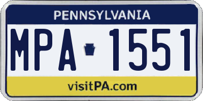 PA license plate MPA1551