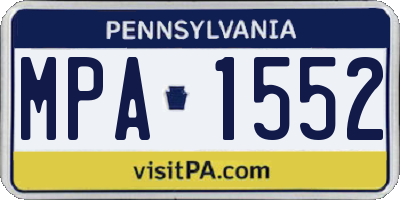 PA license plate MPA1552