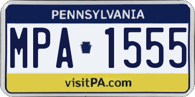 PA license plate MPA1555