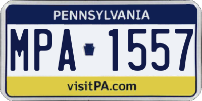 PA license plate MPA1557