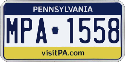 PA license plate MPA1558