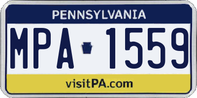 PA license plate MPA1559