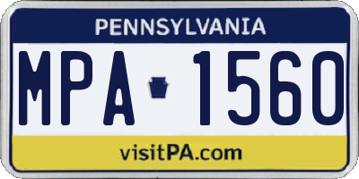 PA license plate MPA1560